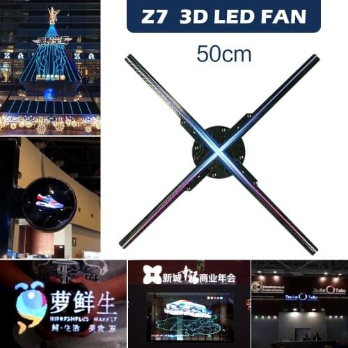 AUSIDA 50CM 3D Hologram Fan Led Projector 512 Leds Advertising Display LED Fan Holographic Support WIFI Bluetooth