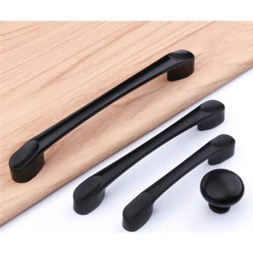 ZENHOSIT Black Zinc Alloy Cabinet Pulls Kitchen Cupboard Door Handles Drawer Knobs SH/64mm/96mm/128mm For Furniture Hardware