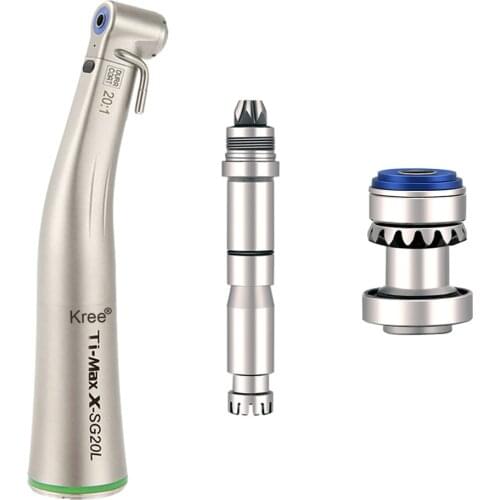 Dental 20:1 contra angle reduction low speed handpiece with fiber optic ti-max XSG-20L implant spare parts middle gear cartridge