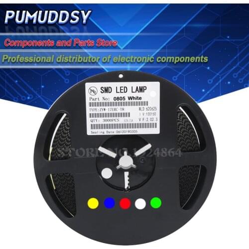 1Reel 3000PCS 0805 SMD LED diodes light Yellow Red Green Blue White new and