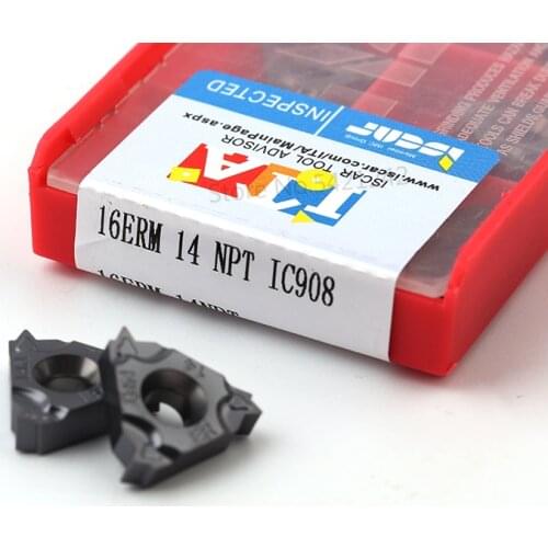 10pcs 16ERM 16IRM 8NPT 11.5NPT 14NPT 18NPT 27NPT IC908 Carmex Carbide Inserts CNC Lathe Blade Thread Turning Cutter Tool