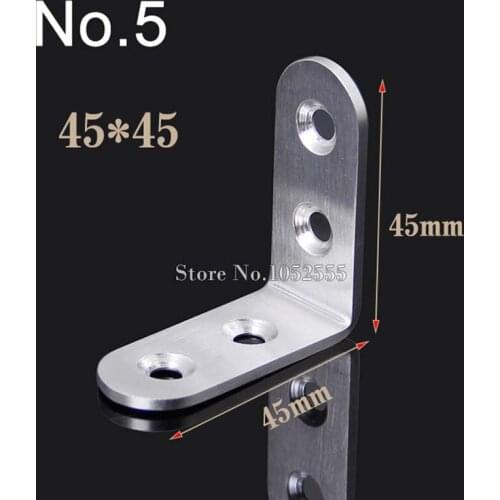 Quality 10pcs stainless steel furniture corner brackets 45*45mm angle plate metal corner brackets furniture connection parts K92