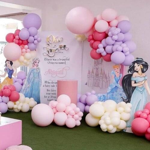 106pcs Pink Purple Prince Theme Balloons Garland Arch Valentines Day Wedding Decorations Birthday Party Globos Kids Baby Shower