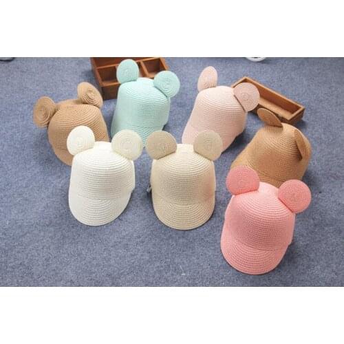 2021 Hats Kids Wide Brim Straw Beach Sunbonnet Visor Straw Cap Sunscreen Folding Sun Hats Caps