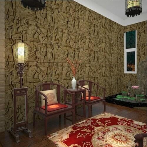 3D PVC Imitation of Egypt Wallpaper Stereoscopic Exfoliator Embossed Washable Wall Paper For Walls Livingroom Backdrop 10MX53cm