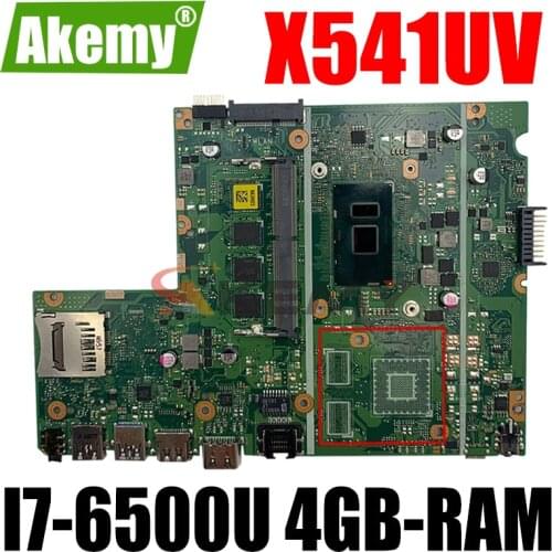 Akemy X541UV Laptop motherboard for ASUS VivoBook X541UA X541U original mainboard 4GB-RAM I7-6500U GM