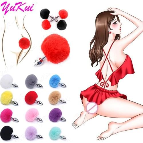 Sexy Anal Plug Bunny Tail Stainless Steel Butt Plugs Sex Products For Women Erotic Plug Sex Toys Anal Toys For Couple cosplay