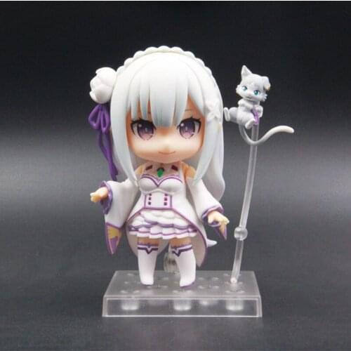 Anime Re : Life In A Different World From Zero Emilia Kawaii Cute Action Figure Toys Q.Ver Collectible Model PVC Toys Doll