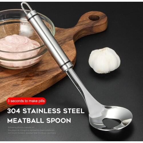Non-Stick Stainless Steel Meatball Maker Spoon Meat Baller With Elliptical Leakage Hole Meat Ball Mold Kitchen Gadget Meat Tools