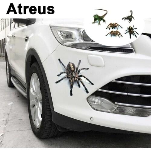 Atreus Car Styling 3D Cool Spider Stickers Covers For Lexus Honda Civic Opel astra h j Corsa D Vectra C Kia Rio Ceed Volvo XC90