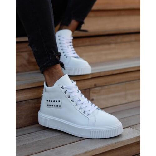 White Men BootX Men Casual Shoes Sneakers Comfortable Walking Boot Leather Man Sneakers Leather Man White Casual Boot Men Still