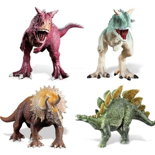 Jurassic Solid Simulation Dinosaur Action Figure Toys Model Carnotaurus Stegosaurus Triceratops Model Toy