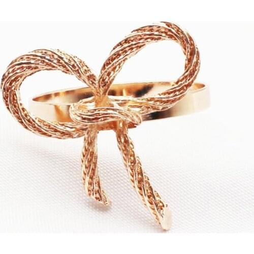 Hot Brand New Tie Shape Metal Napkin Rings Dinner Parties Wedding Home Party Tableware Decoration