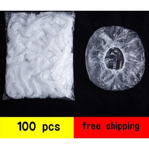 Jimmyroom 100pcs disposable bathing cap woman long hair with strap for cleaning