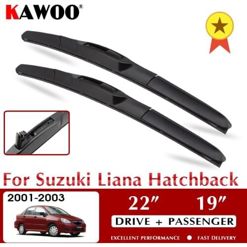 KAWOO Wiper Front Car Wiper Blade Blades For Suzuki Liana Hatchback 2001-2003 Windshield Windscreen Window 22"+19" LHD RHD