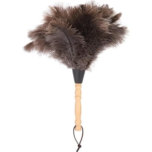 Reusable Anti-Static Wooden Handle Ostrich Feather Ostrich Duster Dust Removal Cleaning Tool