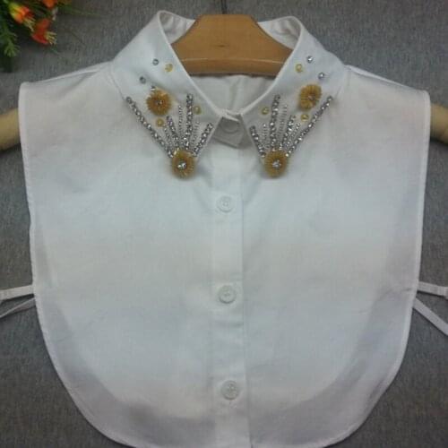 Fashion Neckstand Fake Collar White & Black Tie Womens Fake Collar Lapel For Ladies Yellow blouse shirt Detachable Collar