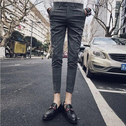 2021 Brand clothing Mens spring High quality pure cotton slim fit business suit pants/Male summer leisure suit trousers 28-36