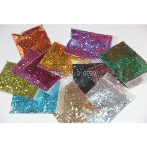 12 Colors Solvent Resistant Glitter Sampler Set for Glitter Nail Art and Glitter Crafts Nail Art Decoration Supplies
