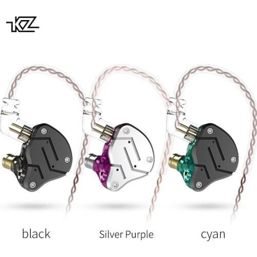 New KZ ZSN 1DD+1BA Armature Dual Driver Earphone Detachable In Ear Audio Monitors Noise Isolating HiFi Music Sports Earbuds