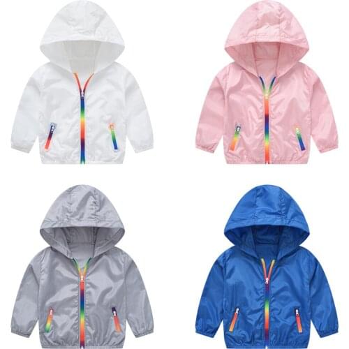 2021 New Childrens Hooded Sun Protection Clothing Summer Autumn Baby Boys Girls Travel Thin Coat Kid Beach Jacket Outwear