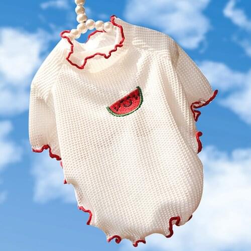 Dog Clothes Dog Vests Stripe Patchwork Design Round Neck Cotton Two-legged Pullover Costume bright color Vests Summer 2021