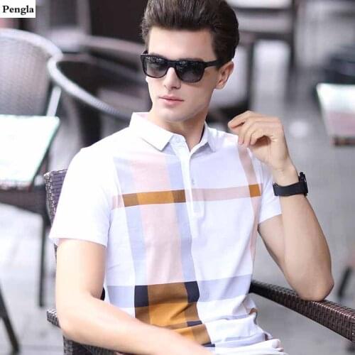 NEW Summer short Sleeve Polo men Turn-over Collar fashion casual Slim Breathable Business mens polo YT88001