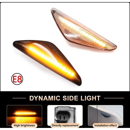 Pair For BMW X3 F25 X5 E70 X6 E71 E72 2008-2014 Dynamic LED Turn Signal Lights Side Marker Indicator Lamp Sequential
