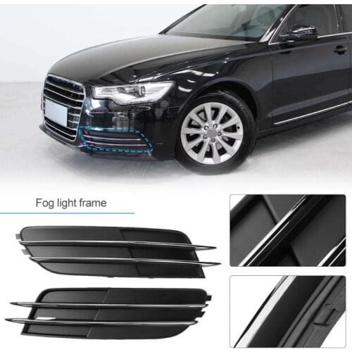 1Pair Automobiles Front Fog Lamp Cover Bumper Lower Fog Light Grille Trim Car Grills For Audi A6 C7 2012-2014 Car Lower Grille