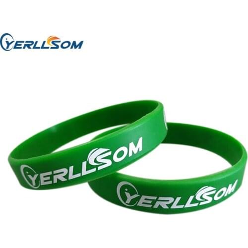 YERLLSOM 200PCS Trade Assurance Customized imprint logo Silicone bracelets with print logo for events S101806