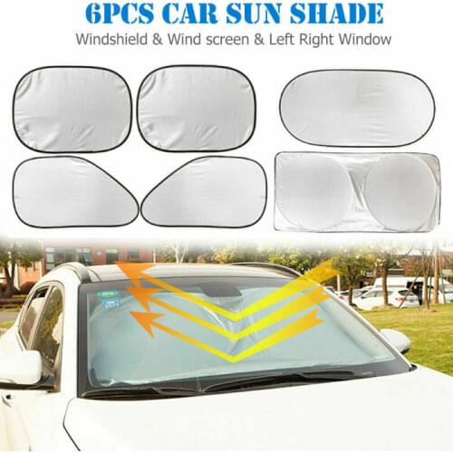 6x Car RV Camper Truck Sunshade Cover Vehicle SUV Bus Van Windshied Window Sun Shade Visor Blocker UV Protection Silver