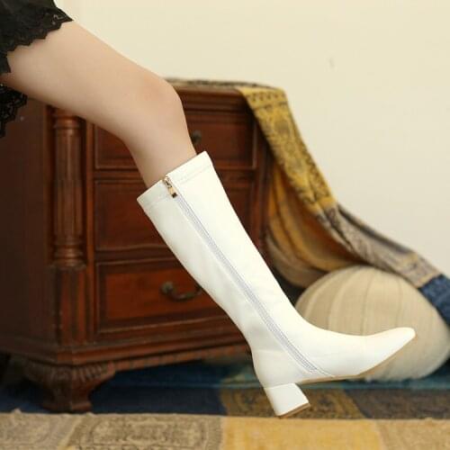 Slim boots net red boots 31 Cavalier boots 32 large 41 high horse boots 42 knee less motorcycle long boots 43