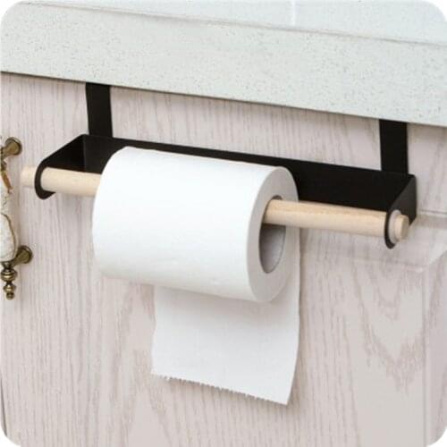 Bathroom Towel Rack Toilet Roll Holder Kitchen Door Rag Dish Towel Rack Self-adhesive Mounted Tissue Holder Mug Cup Organizer #A