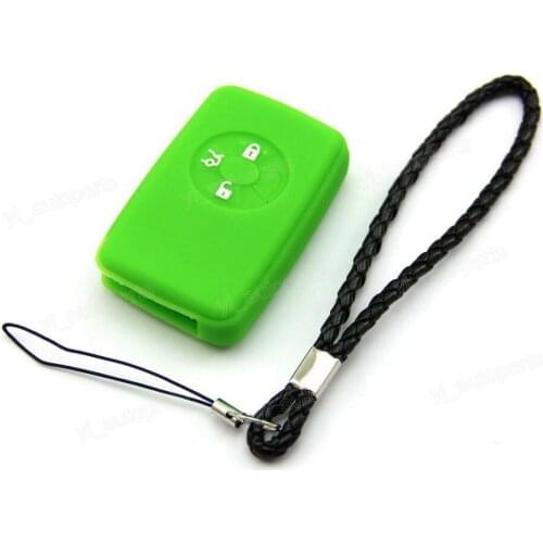 Green Silicone Case Cover Fit For Toyota Reiz Corolla RAV4 Remote Smart Key 3 Button Avalon