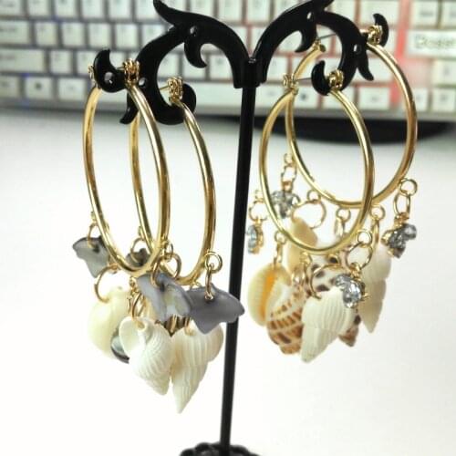 2019 HOT Unique Irregular Shell Earrings For Women Statement za Geometric Pearl hoop Earrings Fashion Jewelry Party Gift