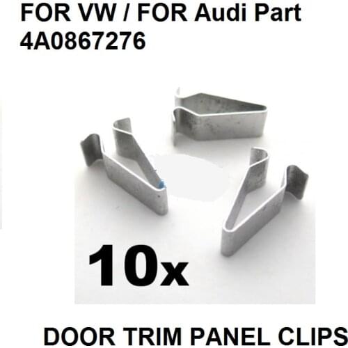 10x Metal Spring Trim Clips For VW / For Audi Boot & Trunk Lining- 22mm Long 4A0867276 New
