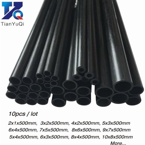 10pcs / lot High quality carbon fiber tube: 2mm-10mm hollow tube / carbon tube / carbon fiber rod / kite model