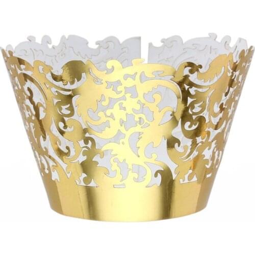 50pcs Paper Cupcake Wrappers Paper Box Cake Cupcake Liner Decorating Tools Paper Cupcake Baking Wedding Party Tray Cake Mold