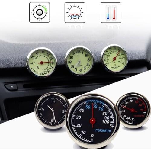 BOOMBLOCK Car Luminous Clock Thermometer Hygrometer Internal Stick-On Dashboard Auto For BMW e90 e60 e39 e46 f10 F30 VW Golf 7