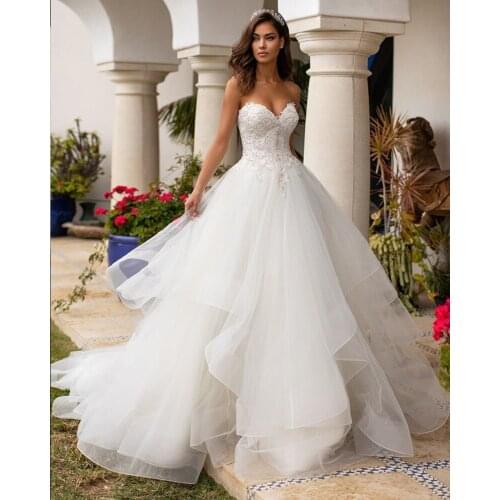 Robe De Mariage Ball Gown Wedding Dress Backless Princess Abito Da Sposa Sequined Beading Bodice Luxury Hochzeitskleid