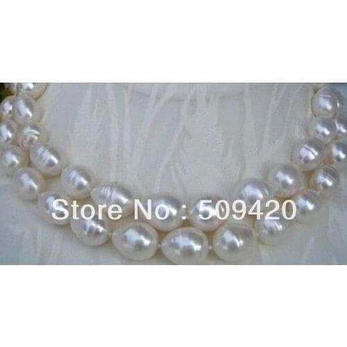 Free Shipping >>genuine 8-9MM WHITE SOUTH SEA PEARL NECKLACE 33 INCH