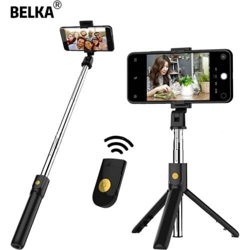 BELKA 3 In 1 Wireless Bluetooth Selfie Stick With Shutter Remote Tripod For Phone Monopod For iPhone Huawei Samsung Oneplus