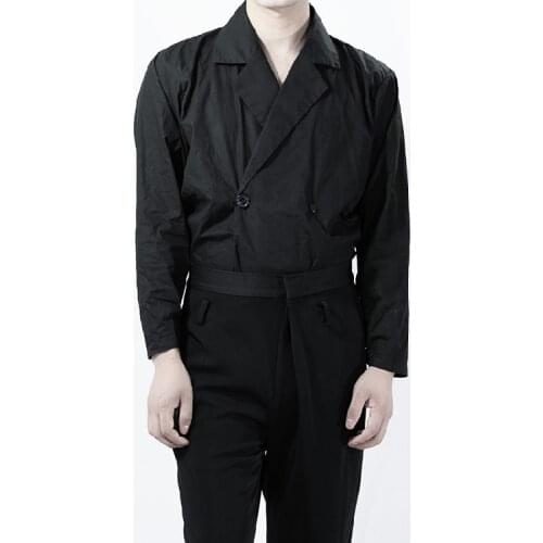 Large Size ! S-6xl Fashion New Casual Men Shirts Cotton Vintage Loose Double-breasted Lapels Black Long Sleeve Harajuku Shirt