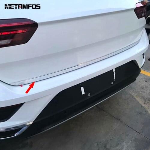 For Volkswagen T-ROC TROC 2017 2018 2019 Rear Trunk Streamer Tail Gate Door Strip Molding Trim Stainless Steel Car Accessories