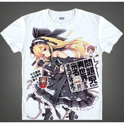 Mondaiji Problem Children Are Coming from Another World Black Rabbit T Shirt Cosplay Costumes Mens Japanese Famous Anime T-shirt