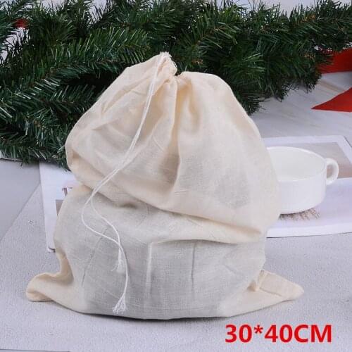 Cotton Tea Bags Reuseable Drawstring Bags Strainer Soup Filter Bag For Nut Milk Tea Fruit Juice Empty Teabags 30*40cm