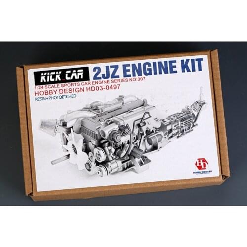 Hobby Design 1/24 Toyot 2JZ Engine Kit (Resin+PE) HD03-0497 Model Car Modifications Hand Made Model