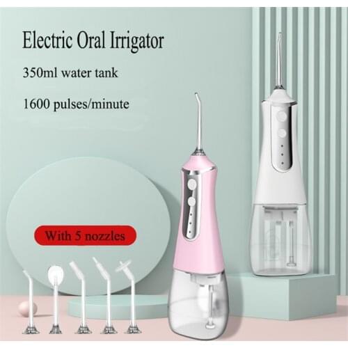 Rechargeable Waterproof Oral Irrigator For Teeth Portable Water Dental Jet 3 Modes 350ml Water Pulse Dental Cleaning Device