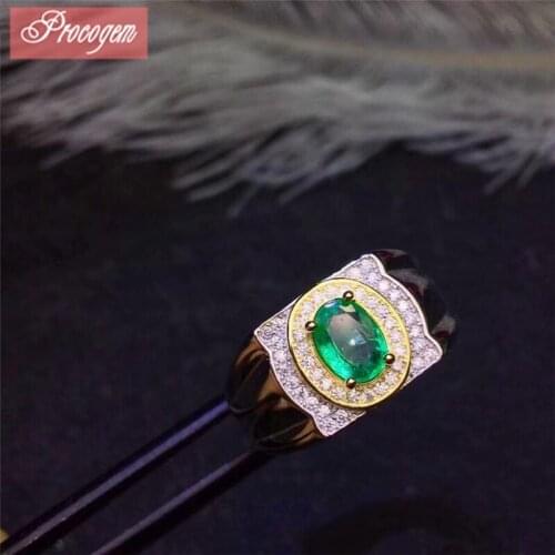 Natural Emerald Rings for Femal 6mmx8mm Luxurious fine Jewelry Emerald Jewelry Cuted Genuine Gemstones 925 Sterling silver #242