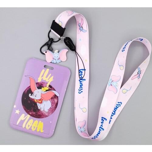 LT827 Dumbo Cute Lanyard For Keychain ID Card Cover Pass student Mobile Phone USB Badge Holder Key Ring Neck Straps Accessories